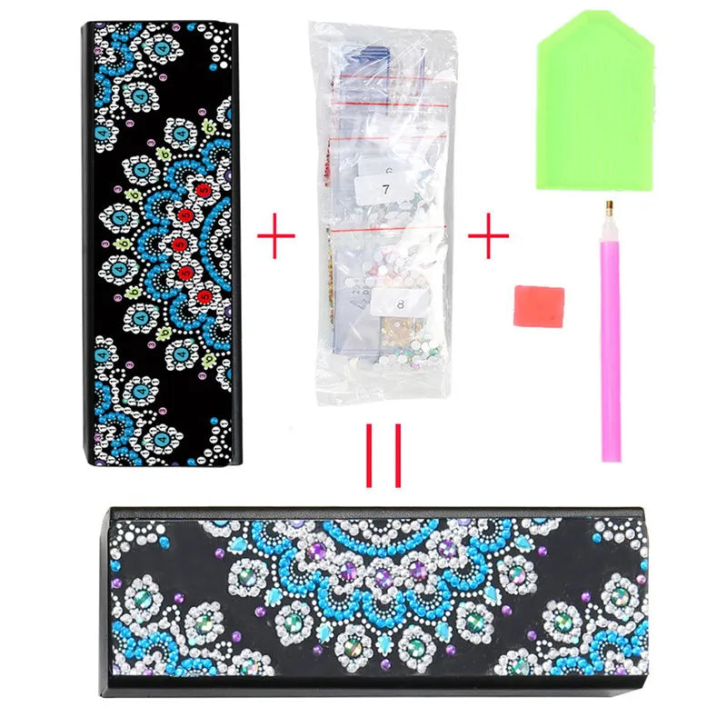 DIY Diamond Painting Eye Glasses Storage Box Travel Leather Sunglasses Case Special Shaped Diamond Storarage Box