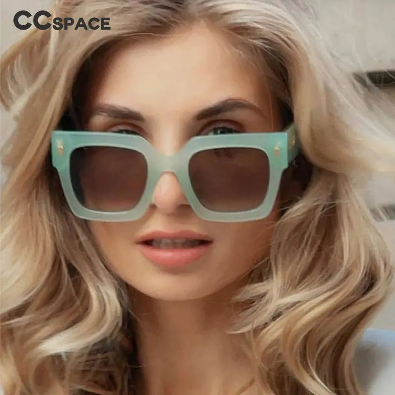 53440 New Brand Design Square Big Frame Luxury Sunglasses Men Women Fashion Shades Uv400 Vintage Glasses