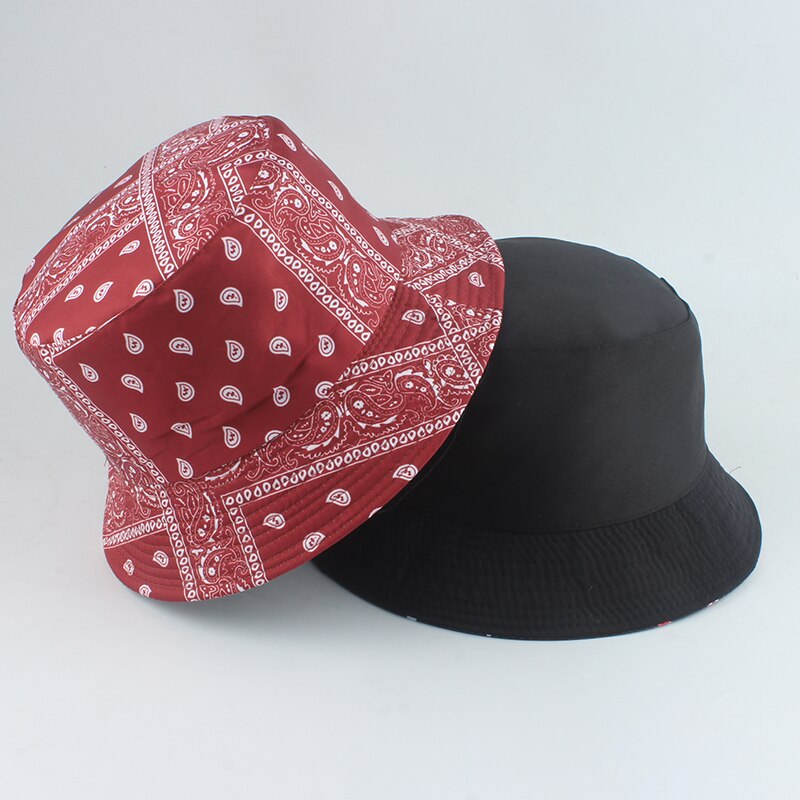 2022 New Fashion Vintage Print Bucket Hats Reversible Bob Chapeau Femme Hip hop Caps Gorro Men Fisherman Hat