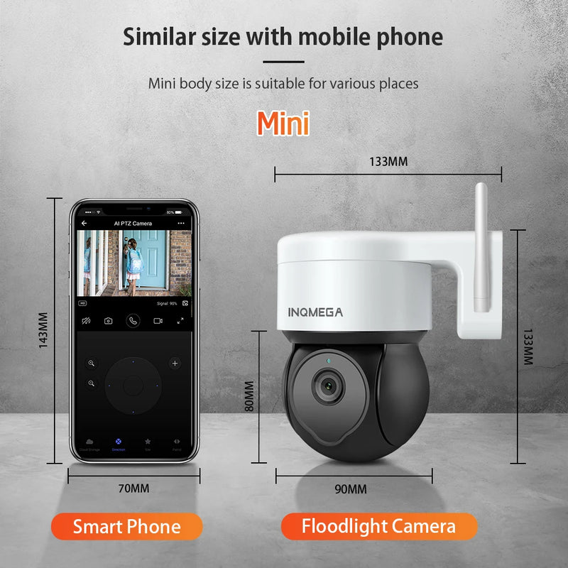 INQMEGA WIFI Smart Life Camera Outdoor Wireless Security Home CCTV Surveillance Camera 5MP Auto Tracking Night Vision