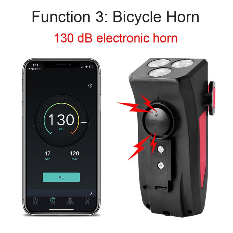 NEWBOLER Multi-function 4 in 1 Bicycle Light USB Rechargeable LED Bike Headlight Bike Horn Phone Holder Powerbank Cycling Light