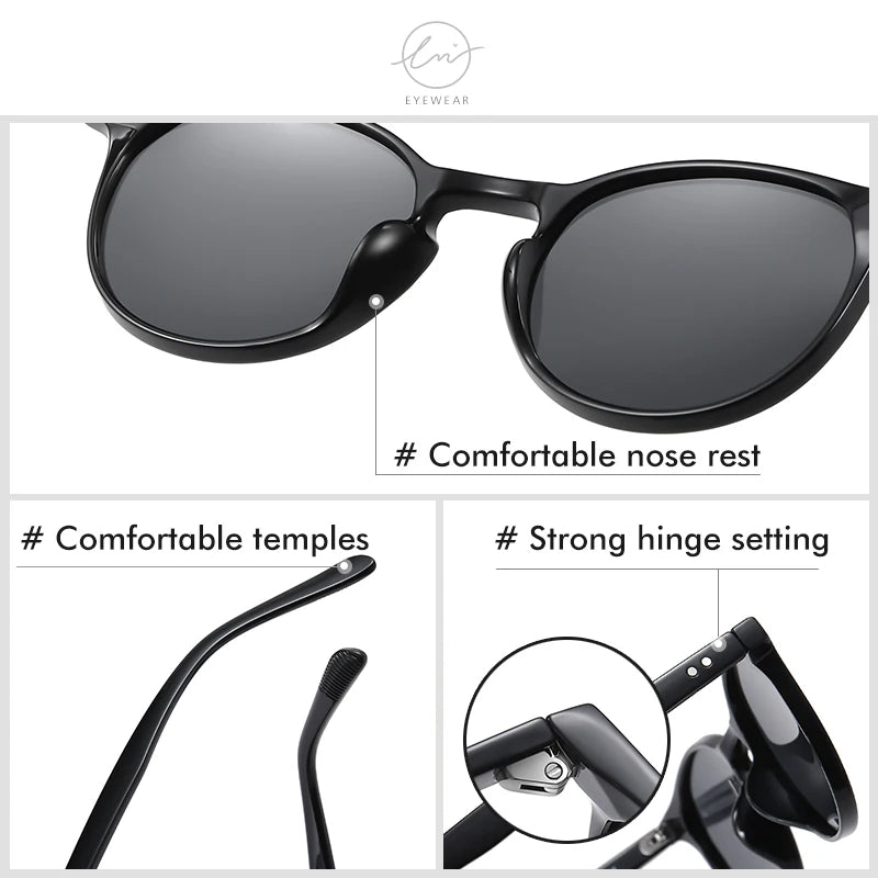 LM Retro Round Sunglasses Women Men Ultralight TR90 Polarized Unisex Driving Shades Vintage Sun Glasses UV400 Gafas De Sol