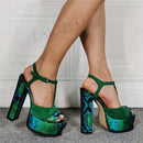 DOBANER Women Sandals Platform Chunky High Heels Pumps Shoes Woman Party Prom Height Increasing Unisex Large Size 43 45 47 50