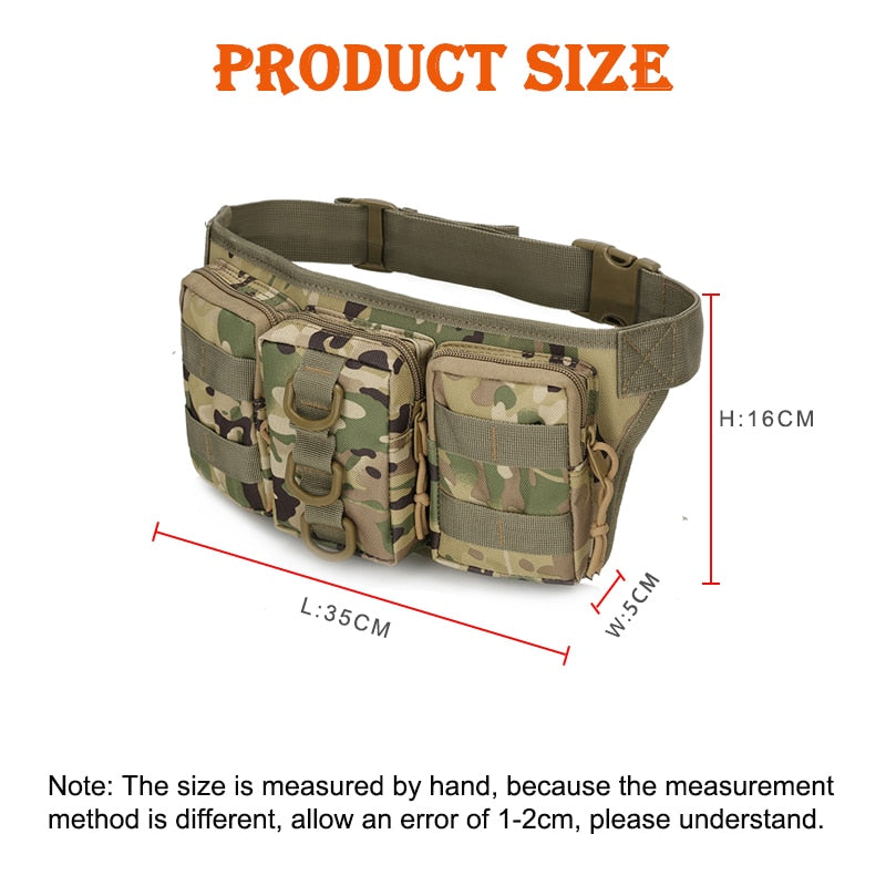 Waterproof Molle Military Men Tactical Waist Bag Outdoor Sports Hiking Hunting Riding Army Pouch Bags Climbing Belt Bag