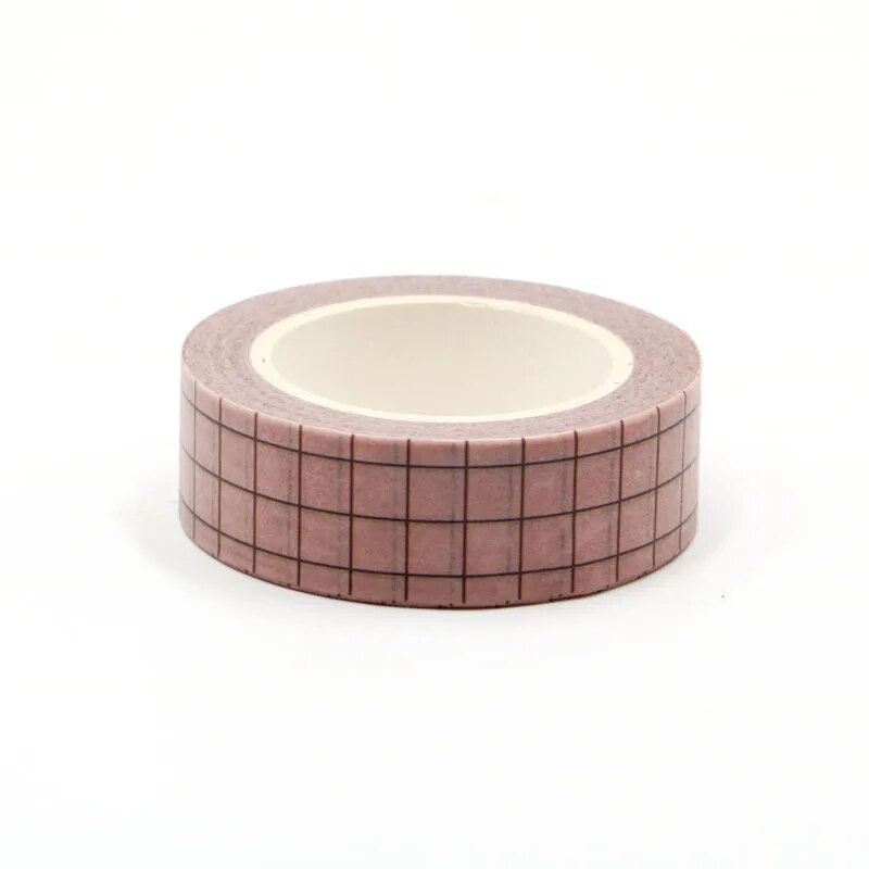 NEW 10pcs/lot Decorative Pale Pink Grid Washi Tapes Paper DIY Scrapbooking Planner Adhesive Masking Tapes Kawaii Stationery