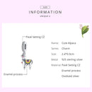 bamoer 925 Sterling Silver Cute Alpaca Charm for Original 3mm Bracelet Accessories Original silver jewelry making SCC1737