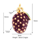 3D Fruit Strawberry Grape Mango Pineapple Water Melon Cherry Banana Charm Pendant , Jewelry Necklace Bracelet Making Supply M15