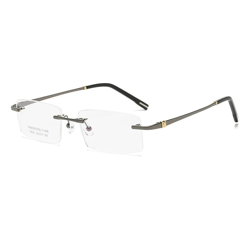 ZIROSAT 58127 Titanium Alloy Glasses Frame 2021 New Men Rimless Prescription Square Eyeglasses Myopia Optical Eyewear