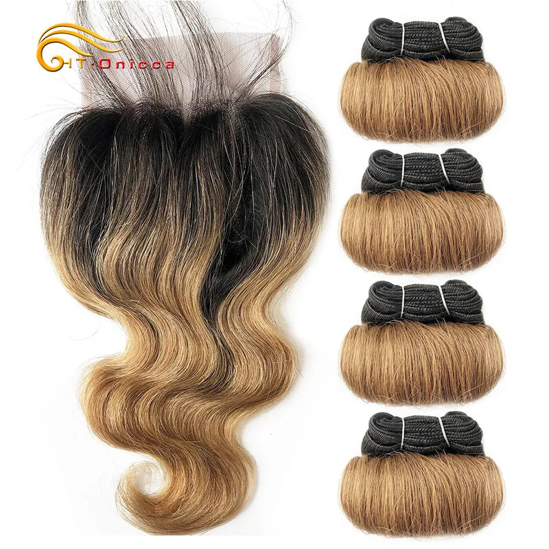 Indian Hair Bundles With Closure Transparent Closure With Bundles Loose Wave Bundles With Closure Weave Short Hair Extensions