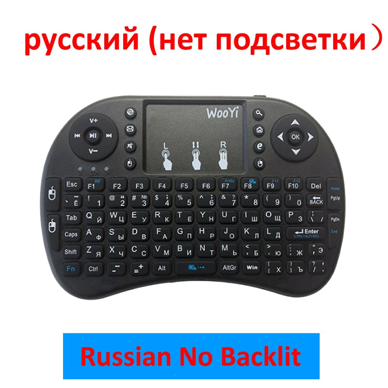 3 Colors Backlit i8 Mini Wireless Keyboard 2.4ghz English Russian 3 Colour Air Mouse with Touchpad Remote Control Android TV Box