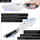 Chef Knife 8 Inch Japanese Kitchen Knives Set German 1.4116 Carbon Steel Santoku Cleaver Sharp Vegetable Knife Black ABS Handle