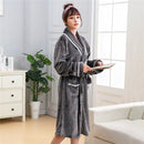 Winter Thick Warm Female Coral Fleece Kimono Robe Lovers Couple Nightgown Bath Gown Sleepwear Men Large Nightwear M L XL XXL 3XL