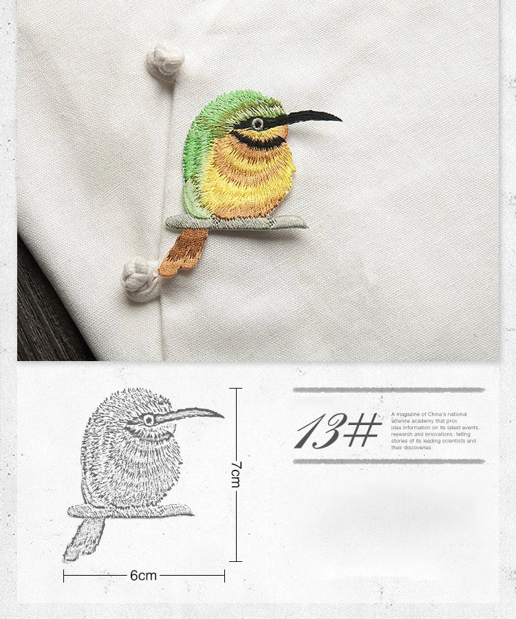 Bird Iron on Patches for Clothing Animal of The Breach Embroidery Applique DIY Hat Coat Dress Pants Accessories Cloth Sticker