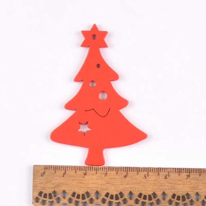 5pcs+1m hemp rope Christmas Tree Ornament Wooden Hanging Pendants Christmas tree snow angel Star Christmas Decorations for Home