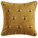 DUNXDECO Cushion Cover Decorative Pillow Case European Luxury Art Gold Yellow Bee Print Velvet Soft Coussin Sofa Chair Cushion