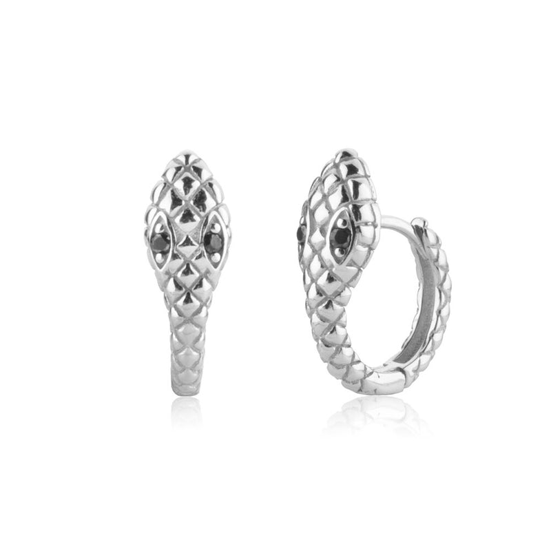 ANDYWEN 925 Sterling Silver Gold Snake Circle Huggies Hoops Women Fashion Luxury Jewelry 2020 Rock Punk Crystal Loops Piercing