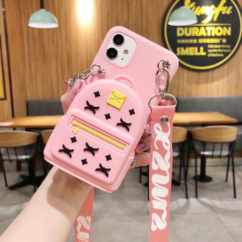 Cute 3D Wallet Case For Samsung Galaxy NOTE 20 10 8 9 S30 S20 ultra S8 S9 Plus S10 Lite S7 FE Soft Cover With Lanyard Coin Bags