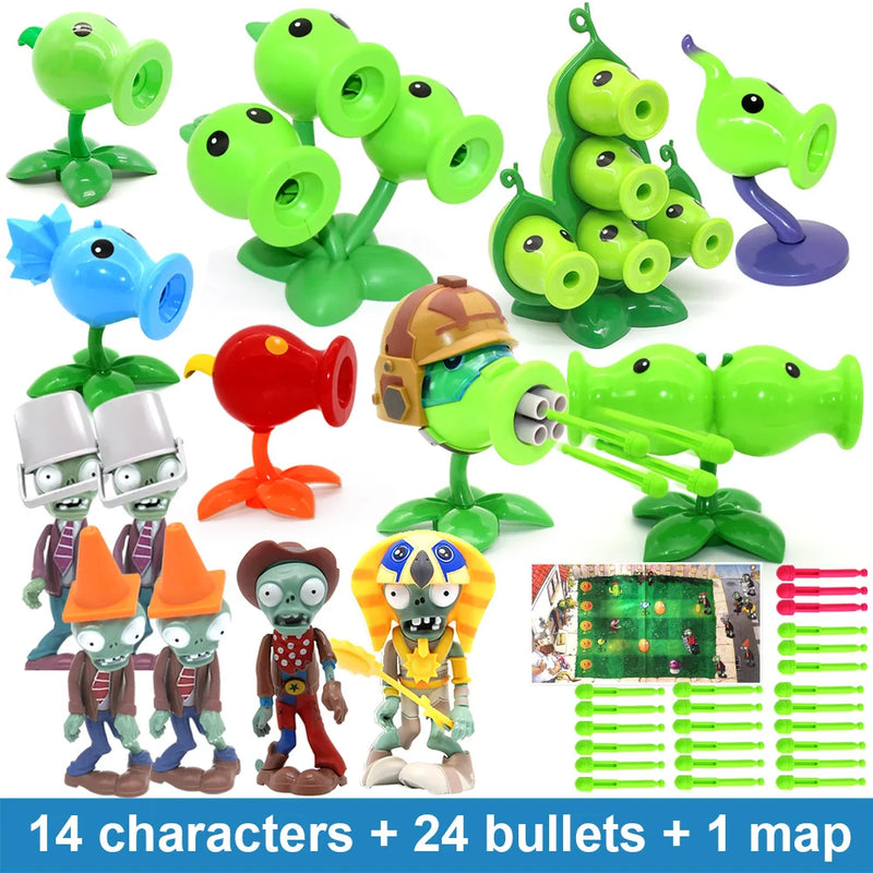 PLANTS VS ZOMBIES 2 PVZ Toys Complete Set Of Boys Anime Figure Combat gyro Children's Dolls Kids Birthday Toy Gifts