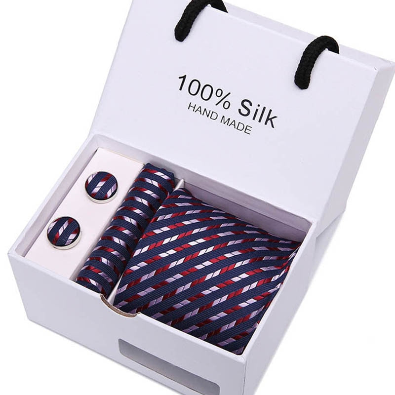 New Plaid  men ties set  Extra Long Size 145cm*7.5cm Necktie navy blue Paisley Silk Jacquard Woven Neck Tie Suit Wedding Party