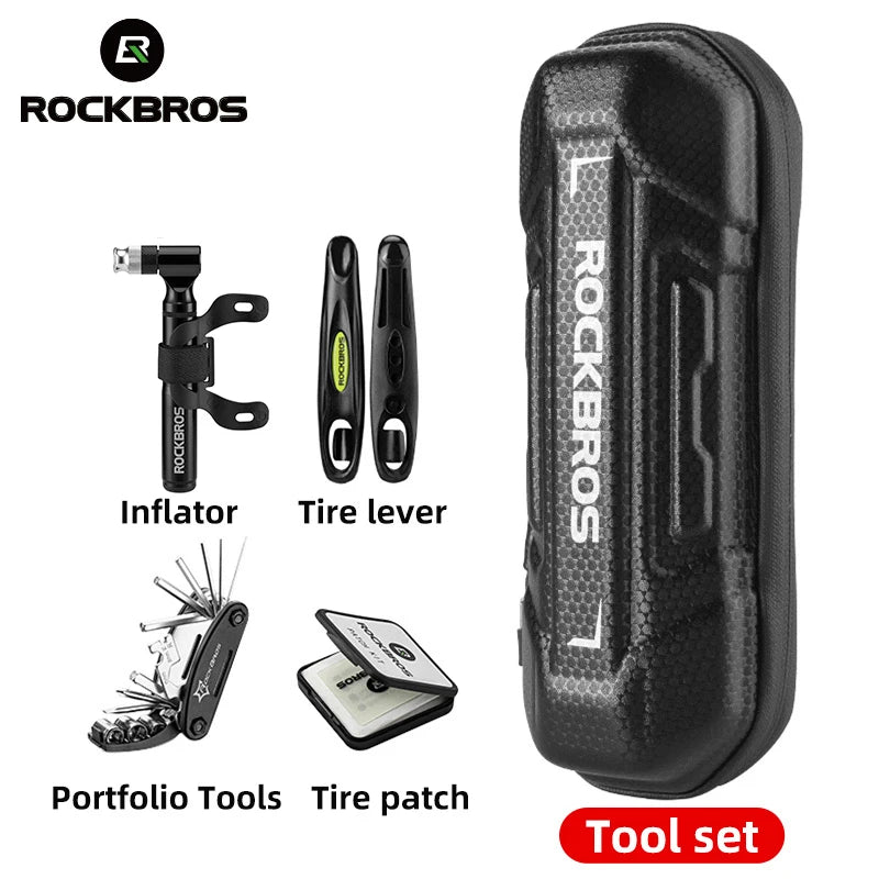 ROCKBROS Bike Tool Kits Set Tire Repair Storage Bag Bicycle Maintenance Multifunctional Tools With Pump Cycling Accessories