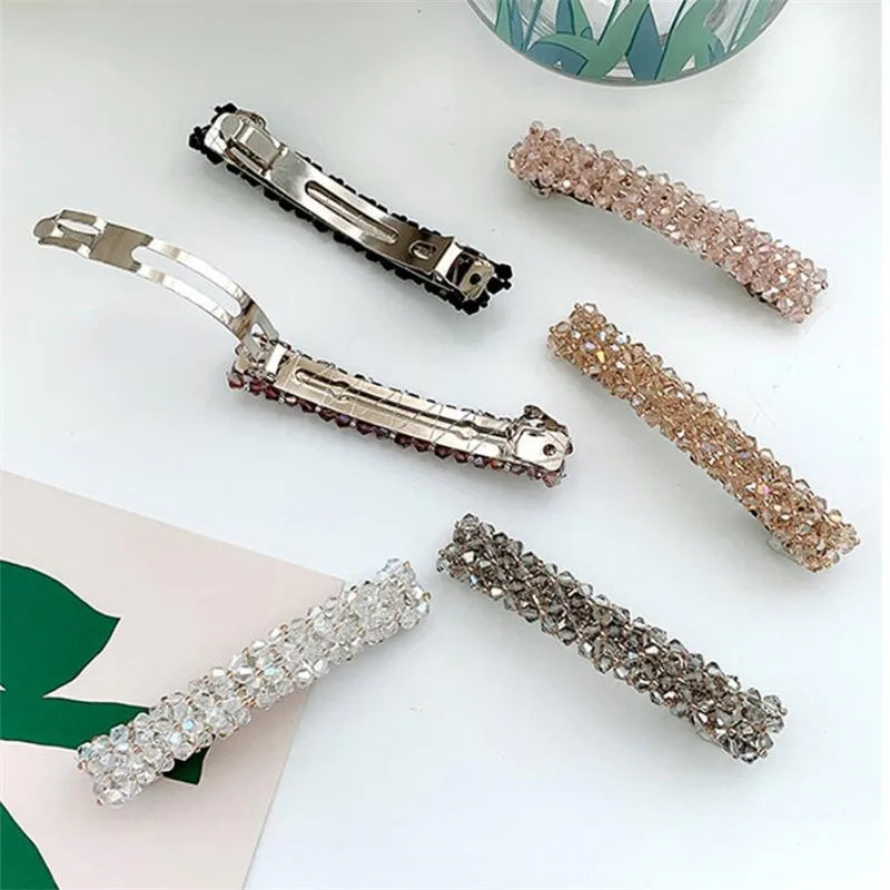 1pcs Women Girl Korean Crystal Elegant Crystal Pearl Hair Clip Barrettes Hairgrips Hair Pin Hair Accessories Styling Tools