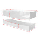 Floating TV Stand with 3 Drawers and LED Lighting TV Cabinet with Open Shelves High-Gloss Console Table Storage Cabinet