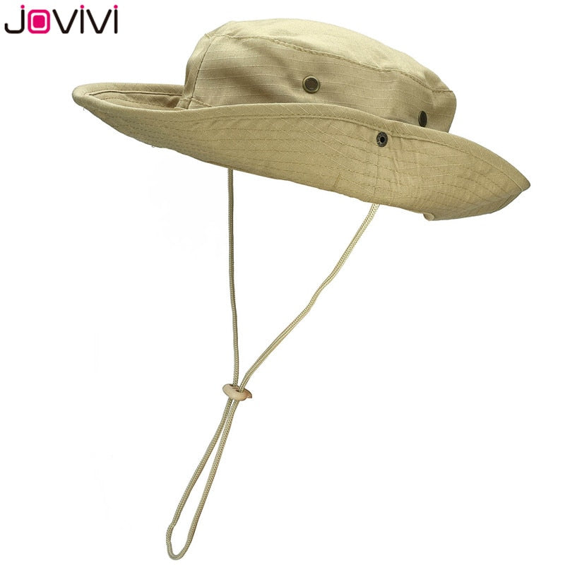 Jovivi Outdoor Boonie Hat Wide Brim Breathable Safari Fishing Hats UV Protection Foldable Military Hat Climbing Summer Hats Caps