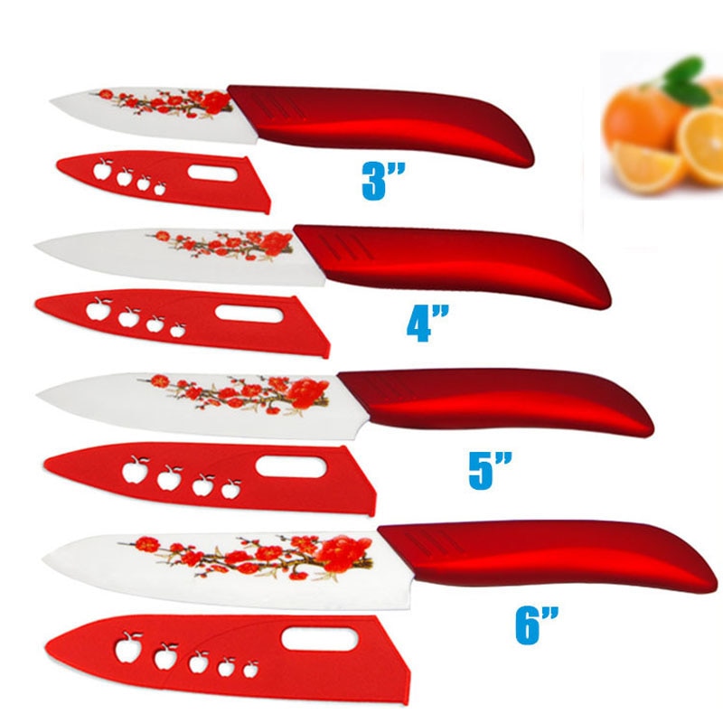 FINDKING Kitchen ceramic knife with flower laser printed High sharp quality Knives Set tools 3 4 5 6 Kitchen tools healthy life