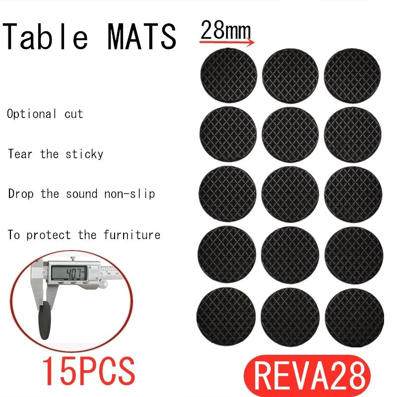 Self Adhesive Furniture Leg Feet Rug Felt Pads Anti Slip Mat Bumper Damper for Chair Table Protector Hardware Round Square Black