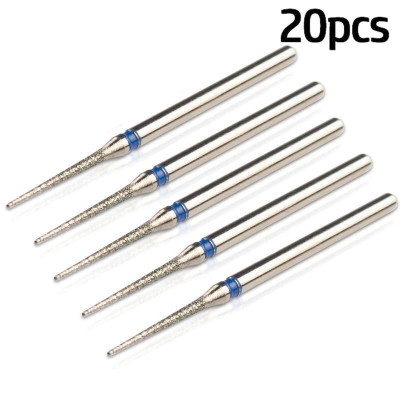 20pcs/Lot Diamond Milling Cutter for Manicure Nail Drill Manicure Machine Bit Accessories Cuticle Clean Mill Cutter Removing Gel