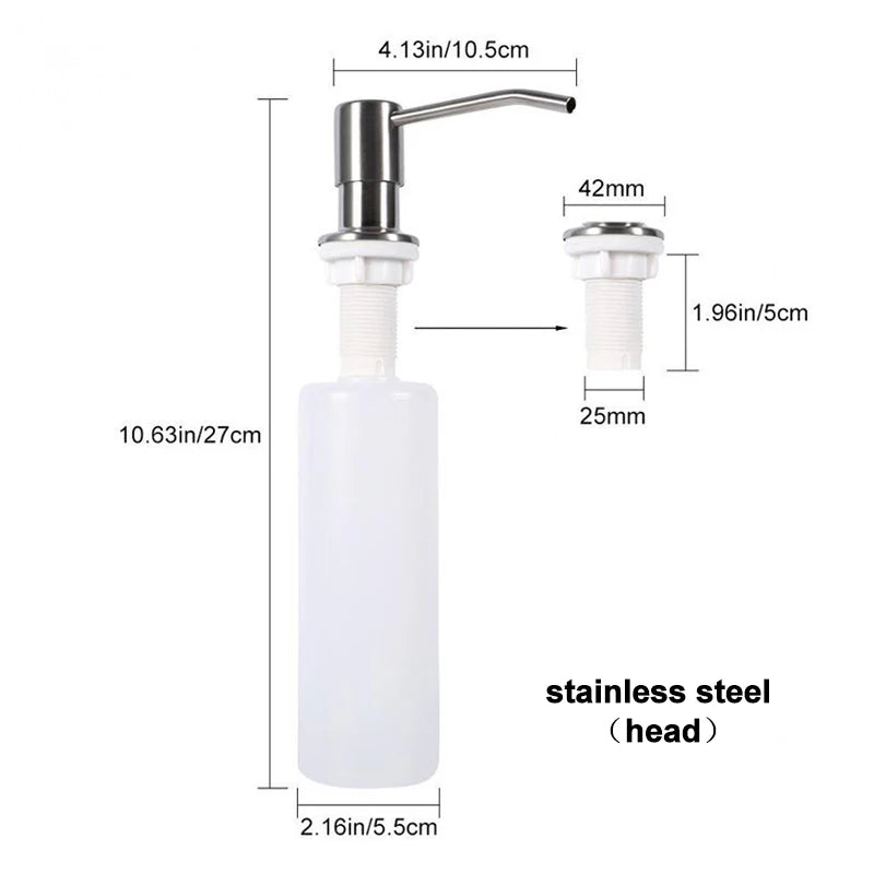 Sink Soap Dispenser Liquid Soap Bottle Manually Pressing Soap Lotion Dispenser Kitchen Accessories 300ml