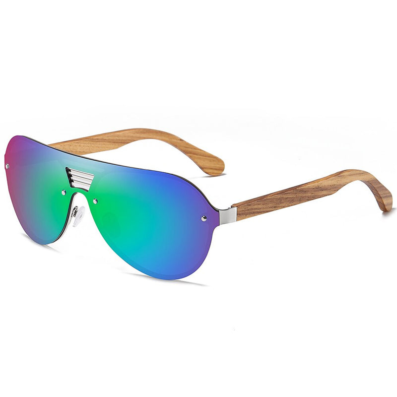 GM Original Brand Men Wooden Sunglasses Polarized Metal Frame Bamboo Glasses Women Luxury Sun Glasses With Wood Case