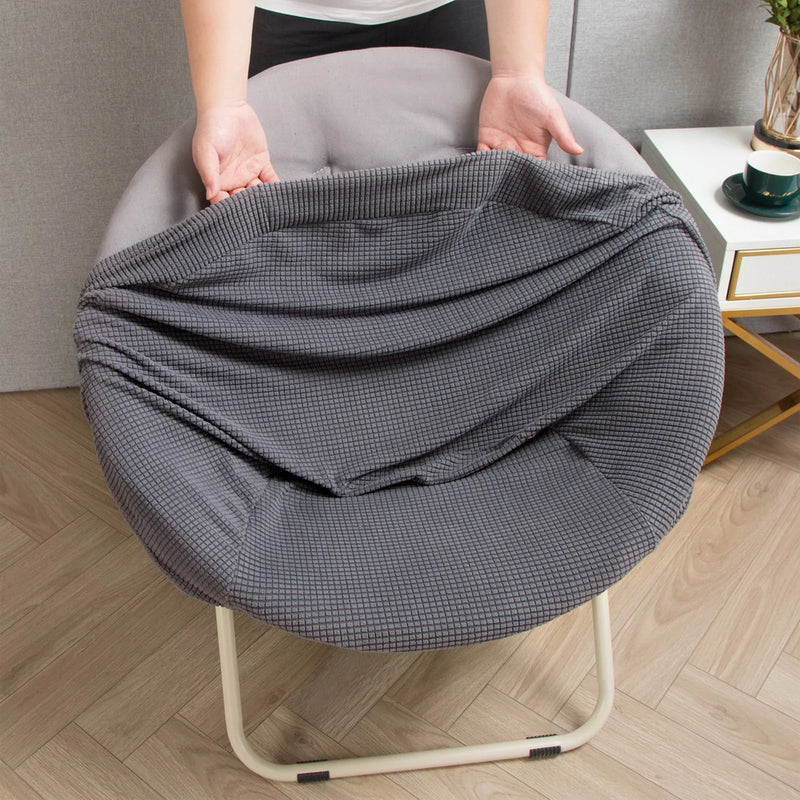 Urijk 1PC Round Saucer Chair Cover Spandex Chair Cover  Moon Sauce Chair Protector Round Camping Chair Covers