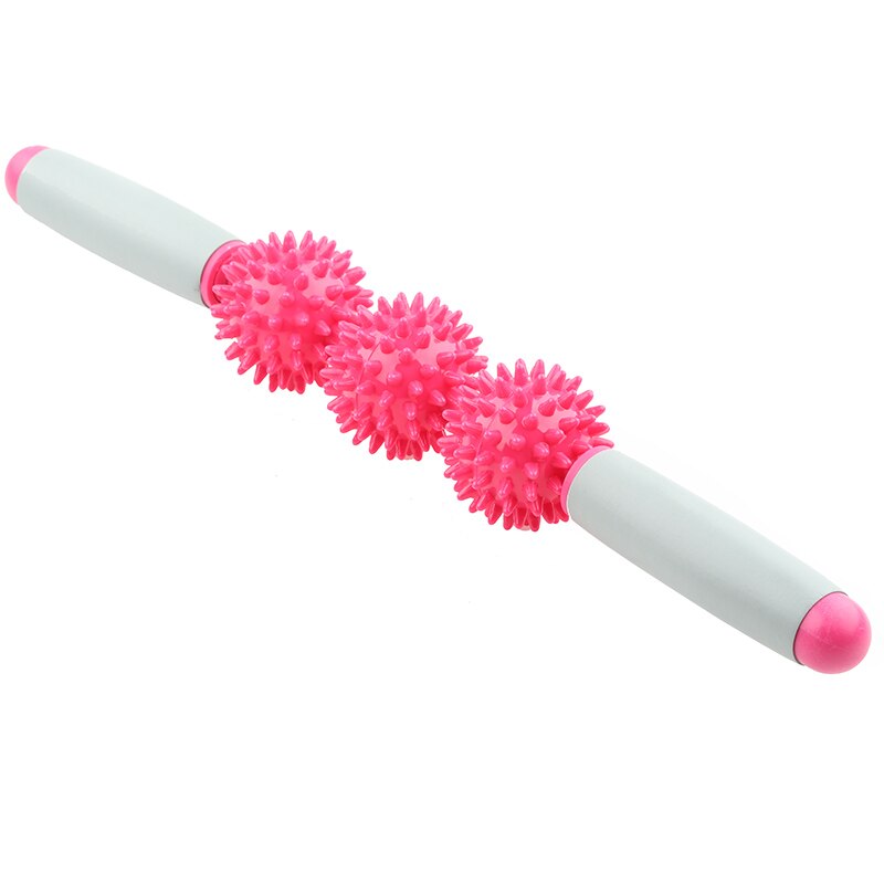 Gym Muscle Massage Roller Yoga Stick Body Massage Relax Tool Muscle Roller Sticks with 3 Point Spiky Ball