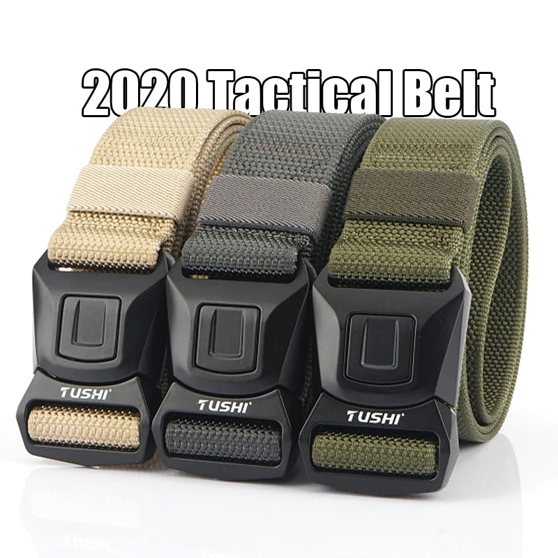 HSSEE New Men's Tactical Belt Rust-proof Hard Metal Buckle Military Army Belt Outdoors Casual Belt Girdles Male Waistband Gift