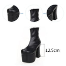 Japan Harajuku Women's Mid Calf Punk Boots Super High Heeled Platform Gothic Queen Boots