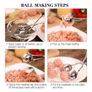 LMETJMA Meat Baller Stainless Steel Stuffed Meat Ball Maker None-Stick Meat Fish Meat Ball Maker Kitchen Meat Tools KC0298