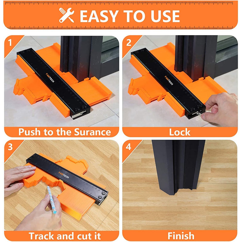 Contour Gauge Profile Duplicator Tool Adjustable Lock Alloy Edge Copy Shaping Wood Measure Ruler Laminate Tiles Wood Marking