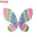 Rainbow Girls Tulle Tutu Dress Handmade Fluffy Baby Ballet Tutus with Butterfly Wing Costume Set Children Birthday Party Dresses