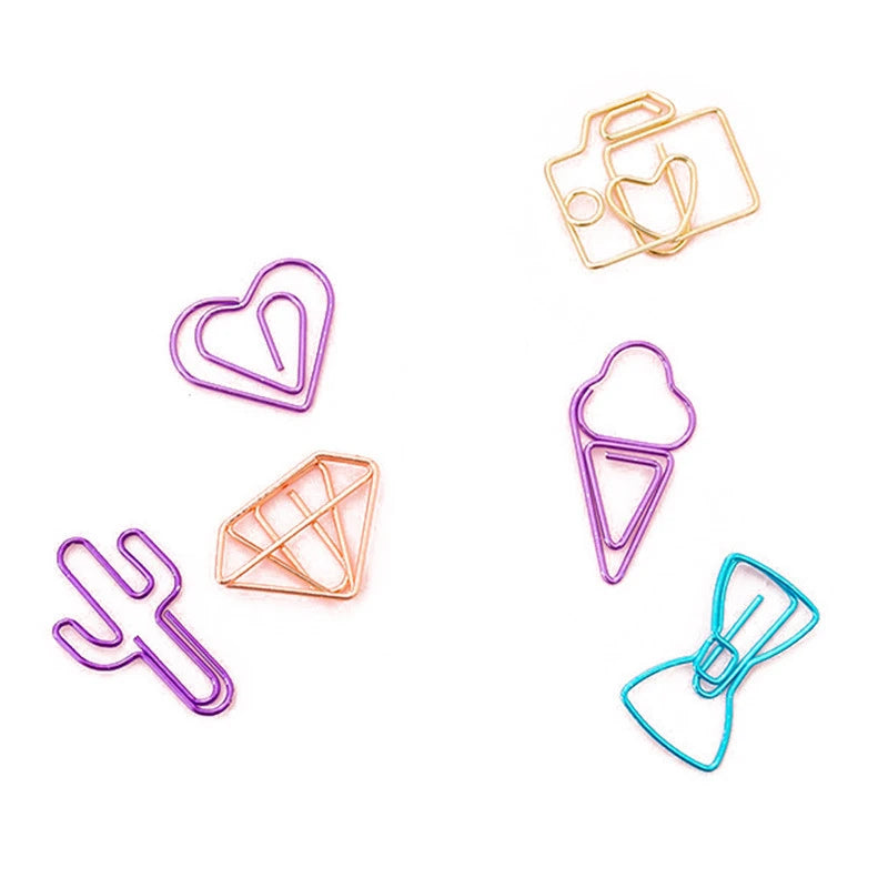 10pcs /bag mini heart gold rose gold Color Clip Bookmark binder clip Office Accessories paper Clips Patchwork Clip