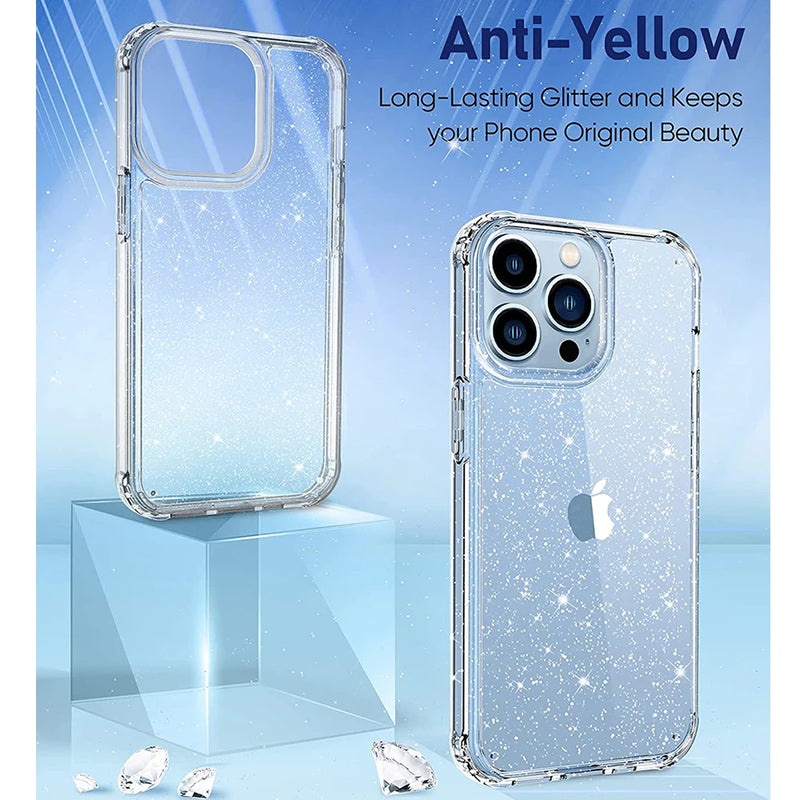 Original Luxury Shiny Glitter Clear Phone Case For iPhone 15 13 Pro Max 14 Plus 12 Mini 11 13Pro 12Pro 11Pro 8 SE Silicone Cover