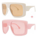 Celebrity Large Shield Square Sunglasses Women Brand Oversized Sun Glasses Men Vintage Beige Shades Lady Windshield Oculos UV400