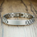 Vnox Gold Tone Stainless Steel Mens ID Bracelets Free Engraving Laser Name Date Customize Gift