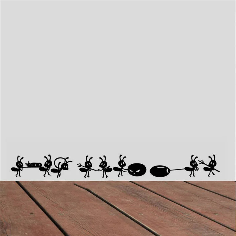 Cartoon Black Ants Move Wall Sticker for children's Rooms Home Decor Glass Windows Decoration Poster Mural Art Decals Stickers