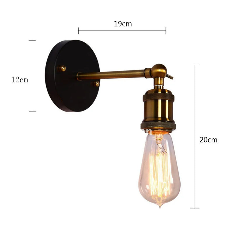 American loft industrial retro creative wall light corridor cafe bar personality wall sconce E27 bulb home decoration lighting