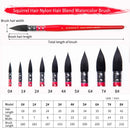Professional Watercolor Paint Brush Handmade Squirrel Nylon Hair Pointed Painting Brush Set for Watercolor Painting Art Supplies