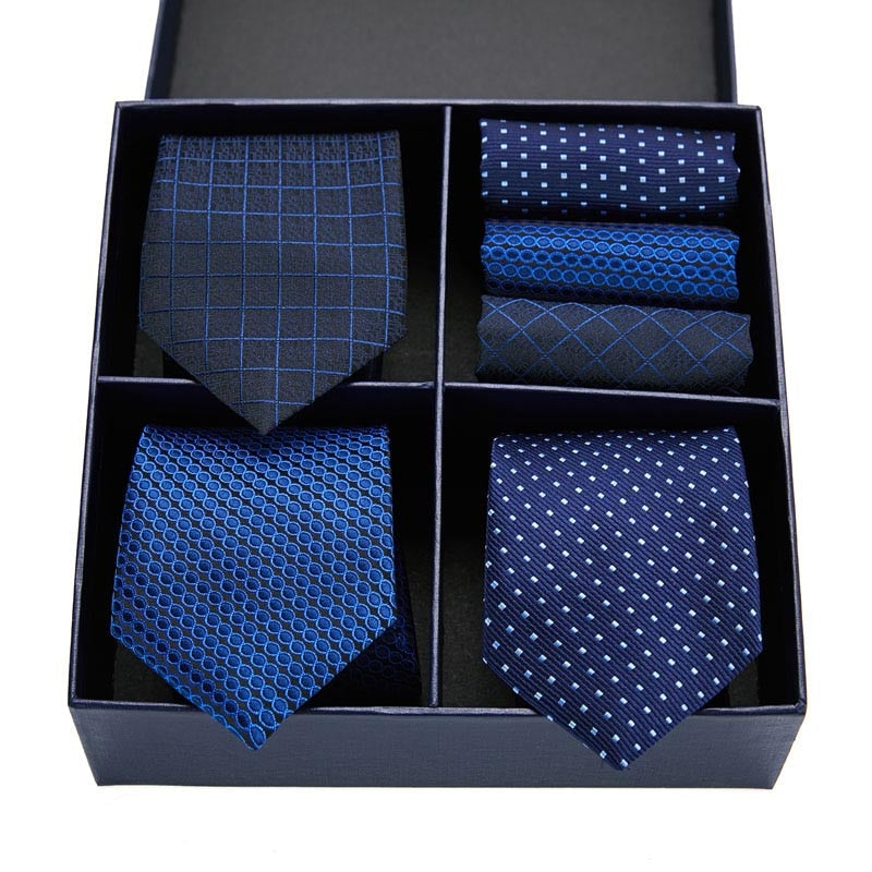 Gift box packing Silk Ties For Men Novelty Hanky  Set 3 Styles  Men&