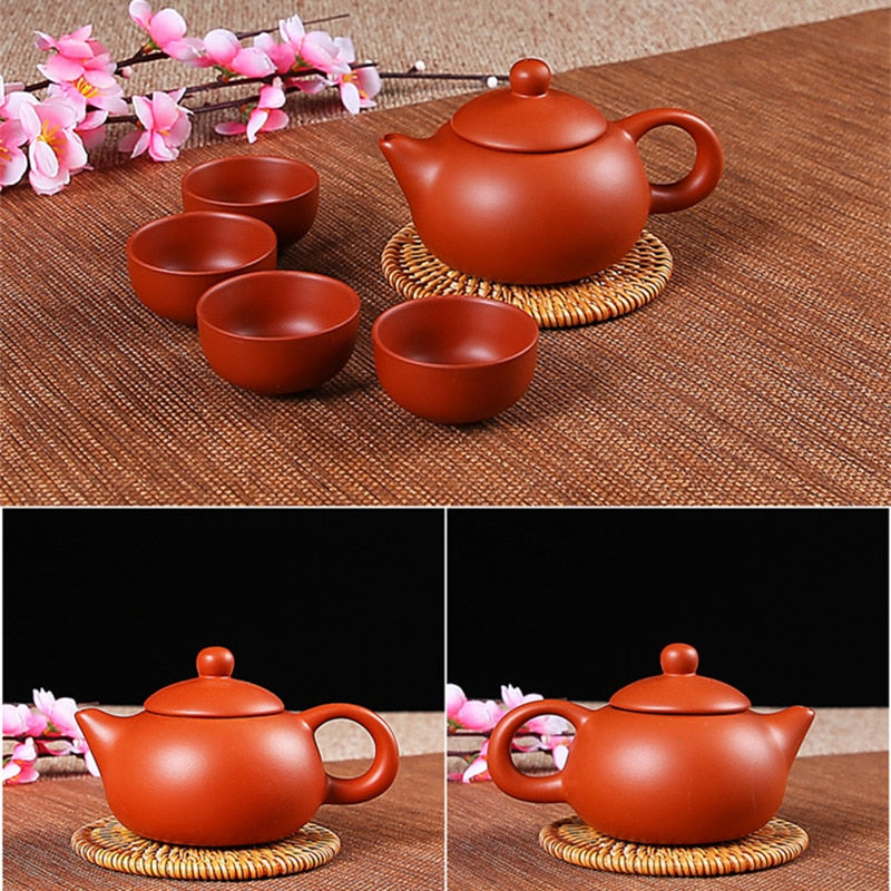 150ml Zisha Kung Fu Tea Set Yixing Teapot Handmade Tea Pot Cup SetCeramic Chinese Tea Ceremony 4 Cups Set 25ml