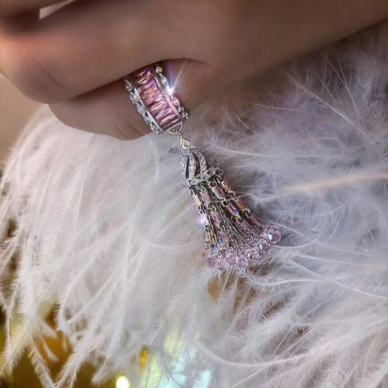 GODKI 2022 Trendy Twist Tassels Statement Rings for Women Cubic Zircon Finger Rings Beads Charm Ring Bohemian Beach Jewelry