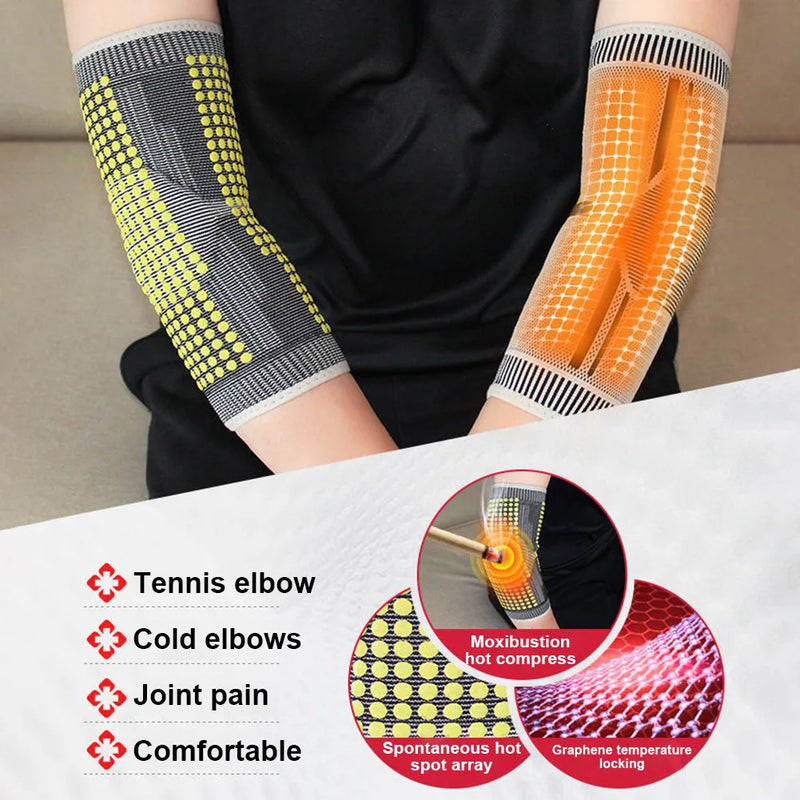 1PAIR Self Heating Elbow Support Pad Arm Compression Support Elbow Sleeve Protector For Tendonitis Tennis Outdoor Wholesale